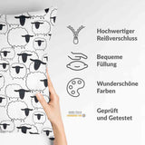Gezondheidskussen wit met schapen