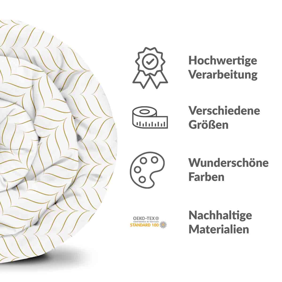 Original Therapiedecke - Baumwollbezug mit goldener V-Form