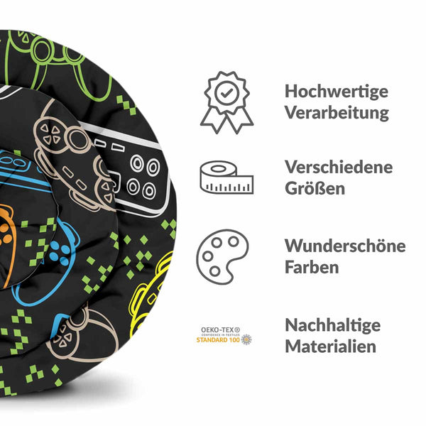 Therapie dekens katoenen hoes zwart met spelconsoles