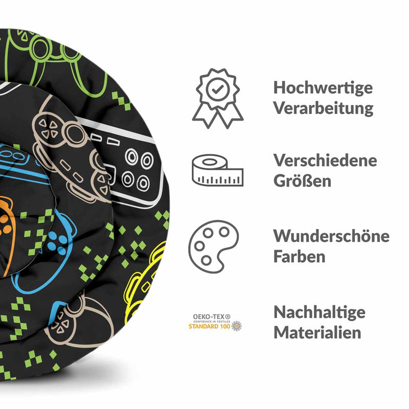Therapiedekens beddengoed set zwart met spelconsoles