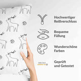 Gezondheidskussen wit met hert