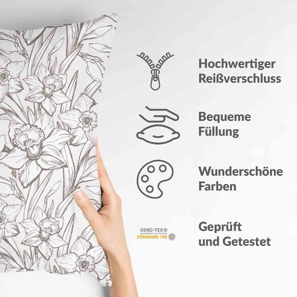 Gezondheidskussen met narcissen