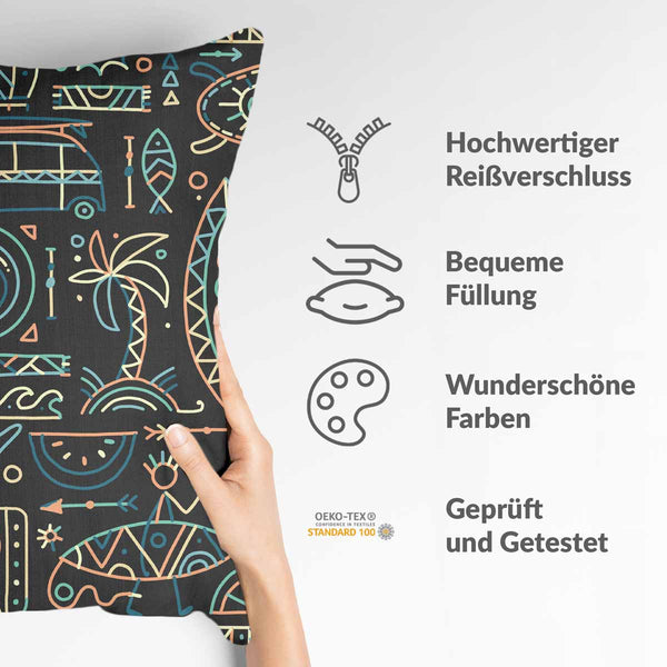Gezondheidskussen met groen Hawaii-patroon