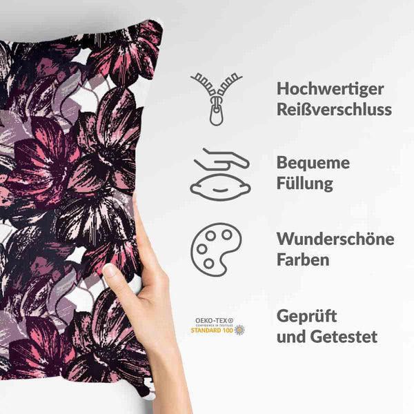 Gezondheidskussen met paarse bloemenzee