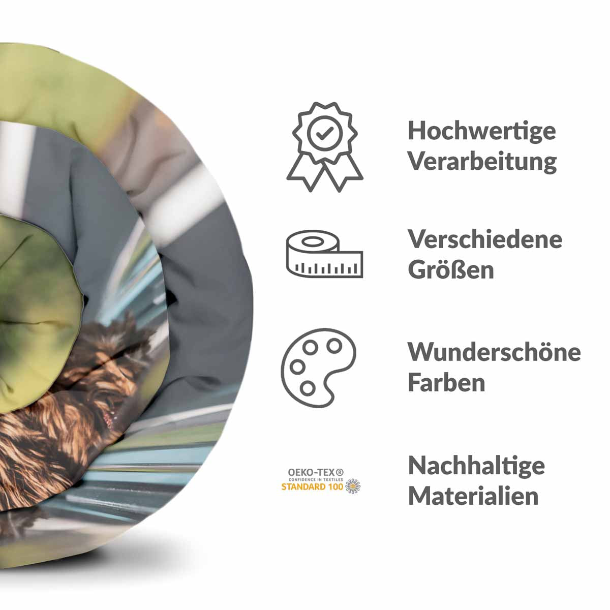 Therapiedekens beddengoedset met hond in de auto