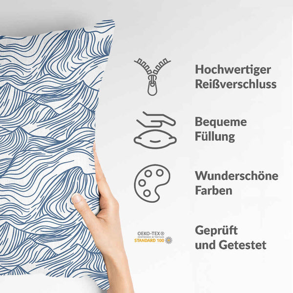 Gezondheidskussen golven in blauw