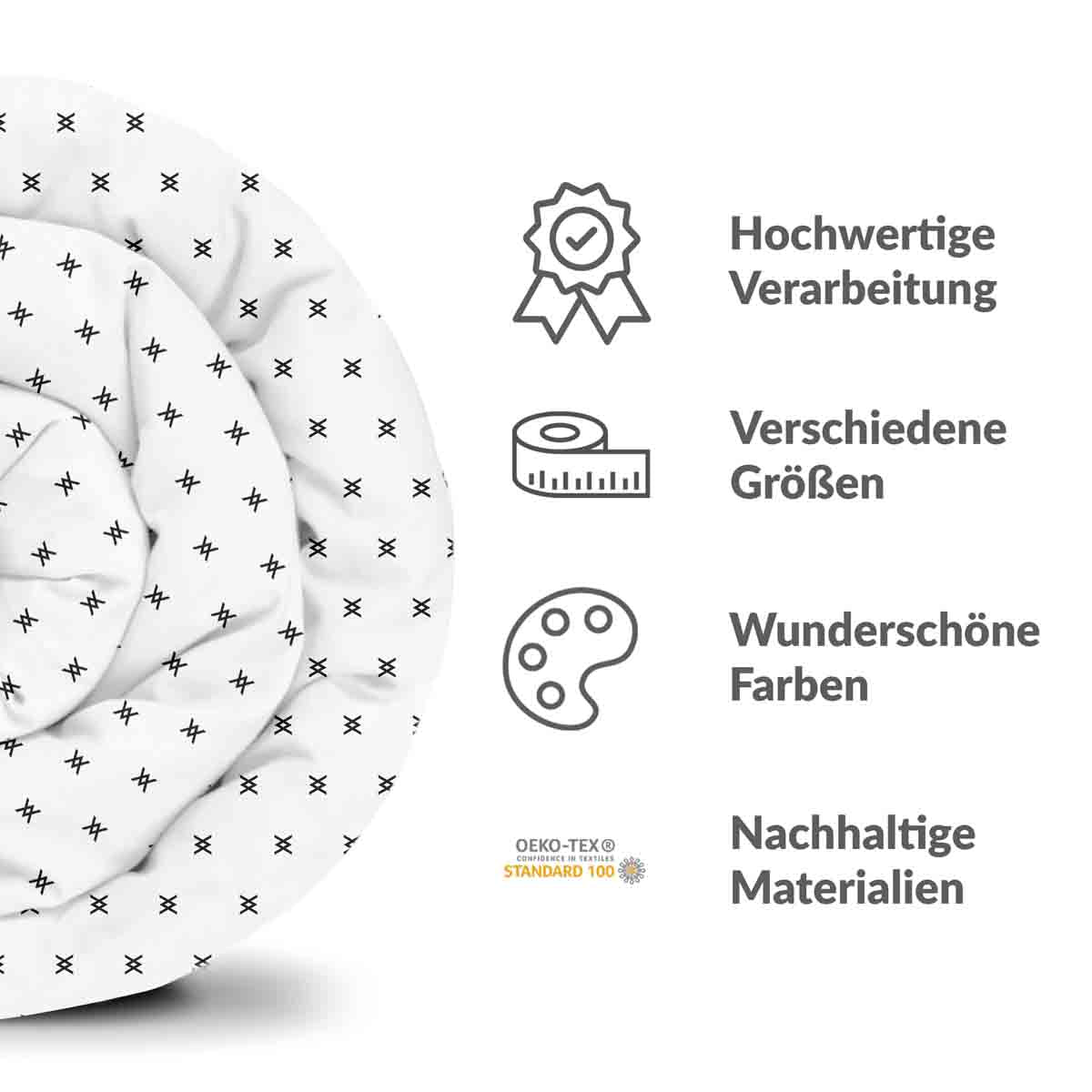 Original Therapiedecke - Baumwollbezug mit schwarzem Knoten