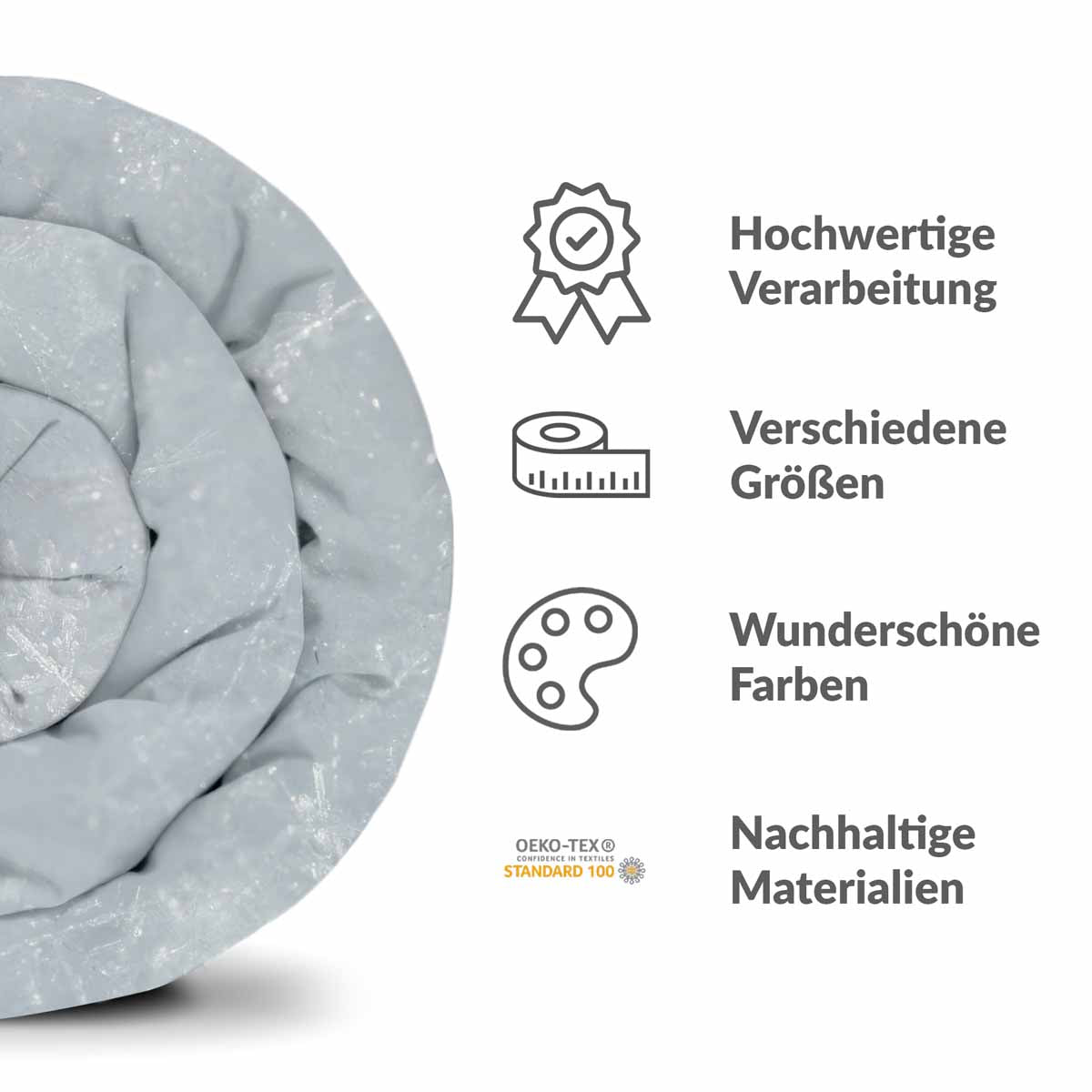 Therapiedekens beddengoed set grijs met sneeuwvlokken