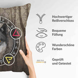Gezondheidskussen bruin met wolf