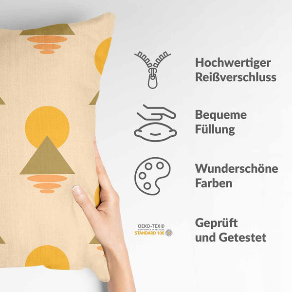 Gezondheidskussen met gele vormen