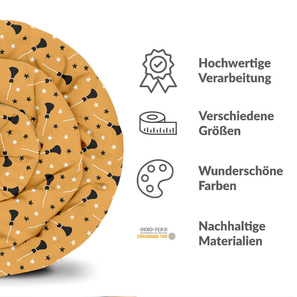 Original Therapiedecke - Baumwollbezug Orange mit Potter's Besen