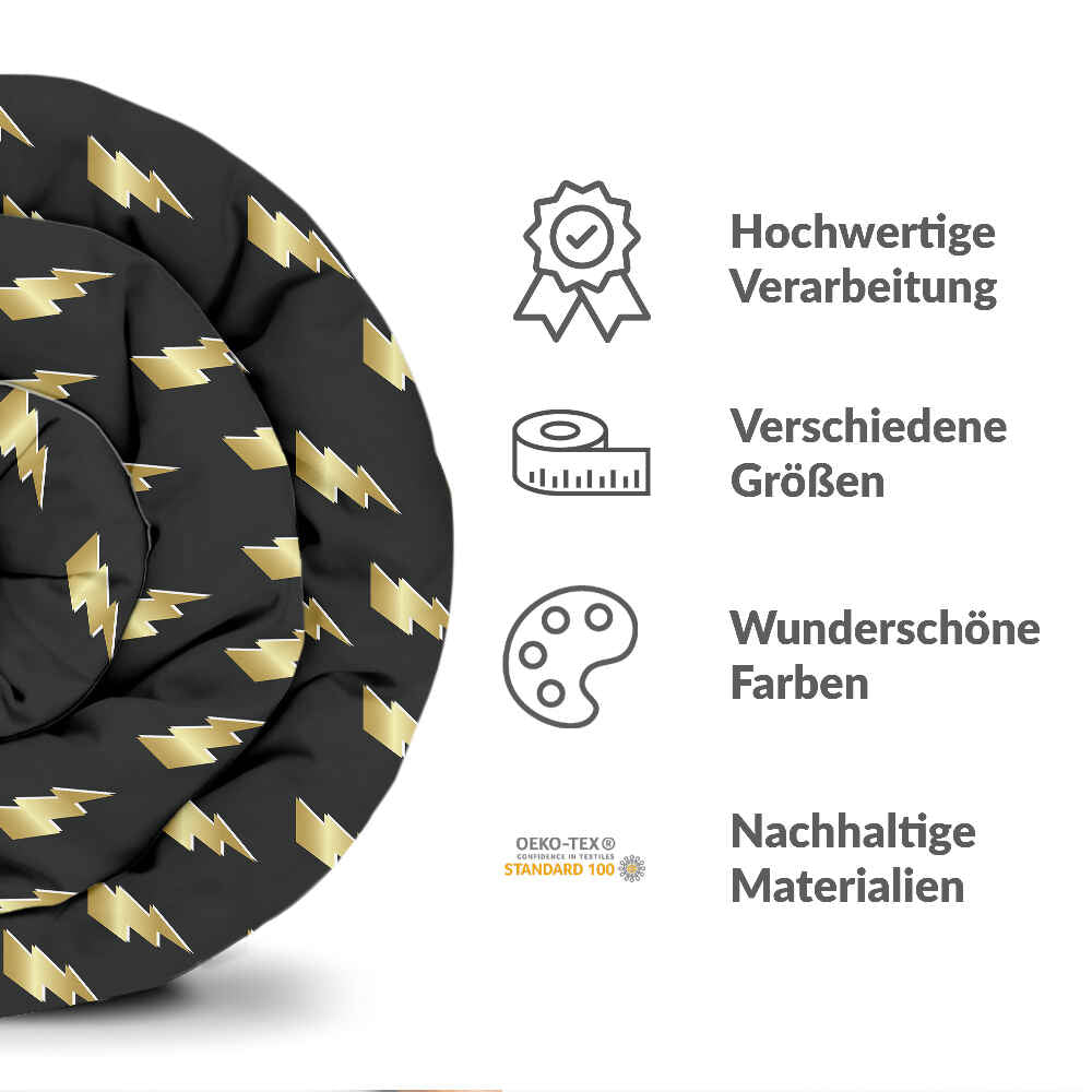 Original Therapiedecke - Baumwoll Bettwäsche Set Schwarz mit Harry Blitz