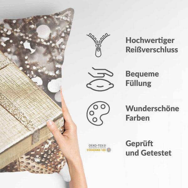Gezondheidskussen met gouden cadeau