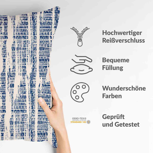 Gezondheidskussen met blauw patroon