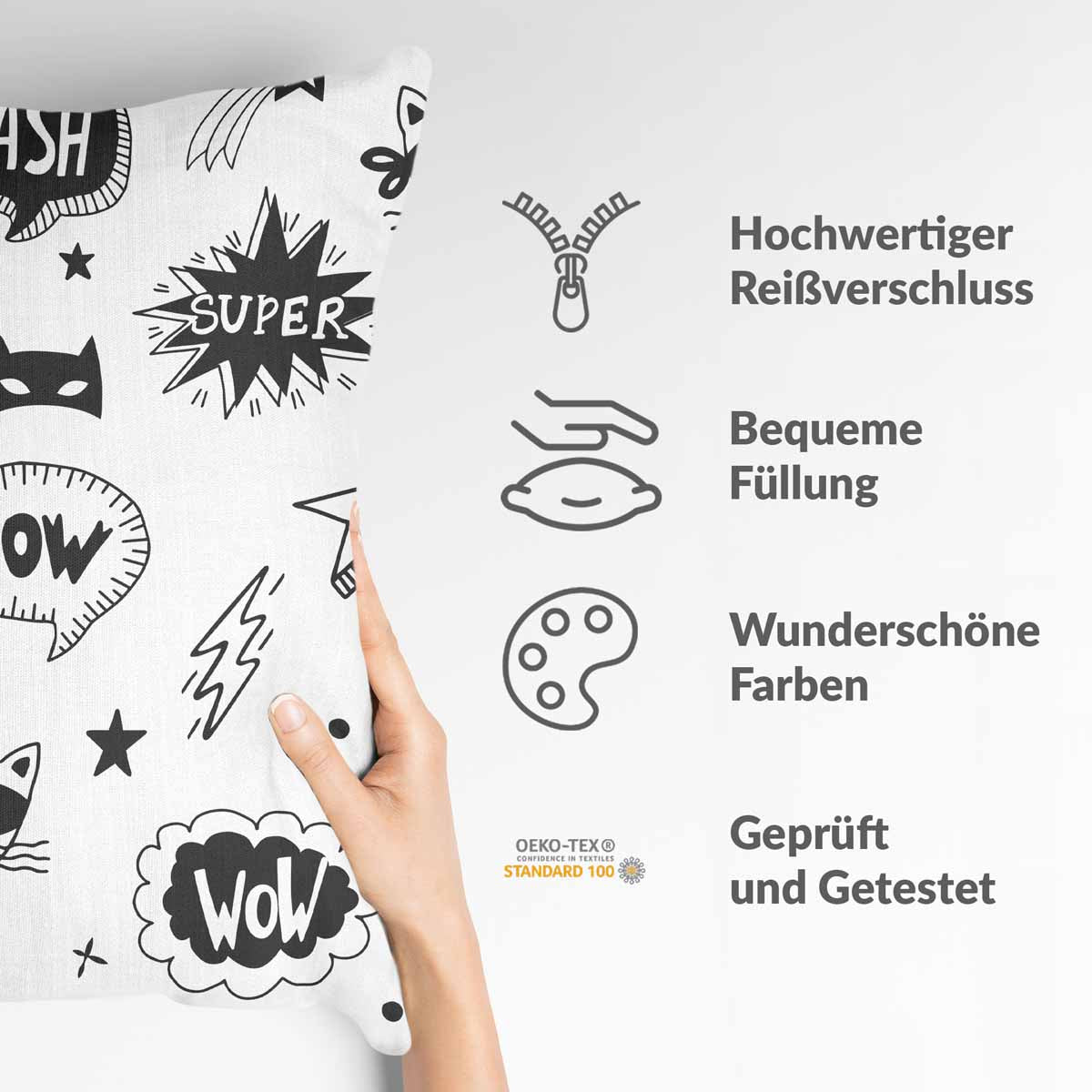 Gezondheidskussen Wit Superhelden