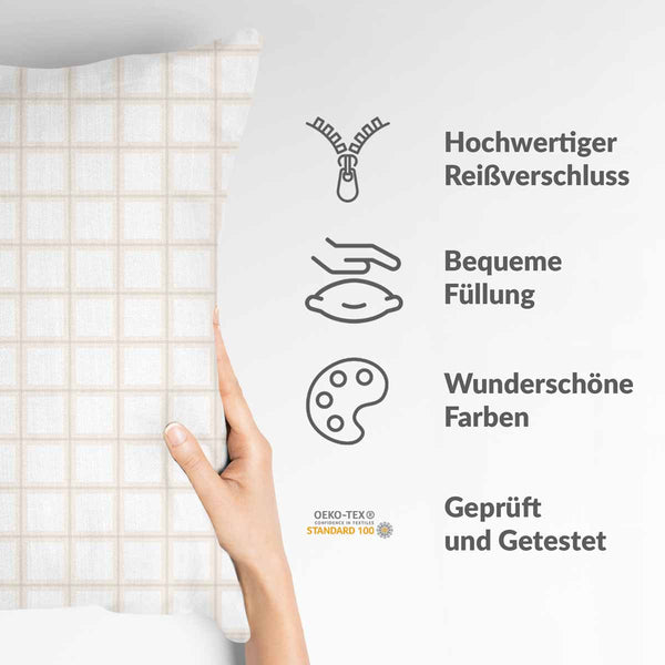 Gezondheidskussen Oranje Beige Ruit