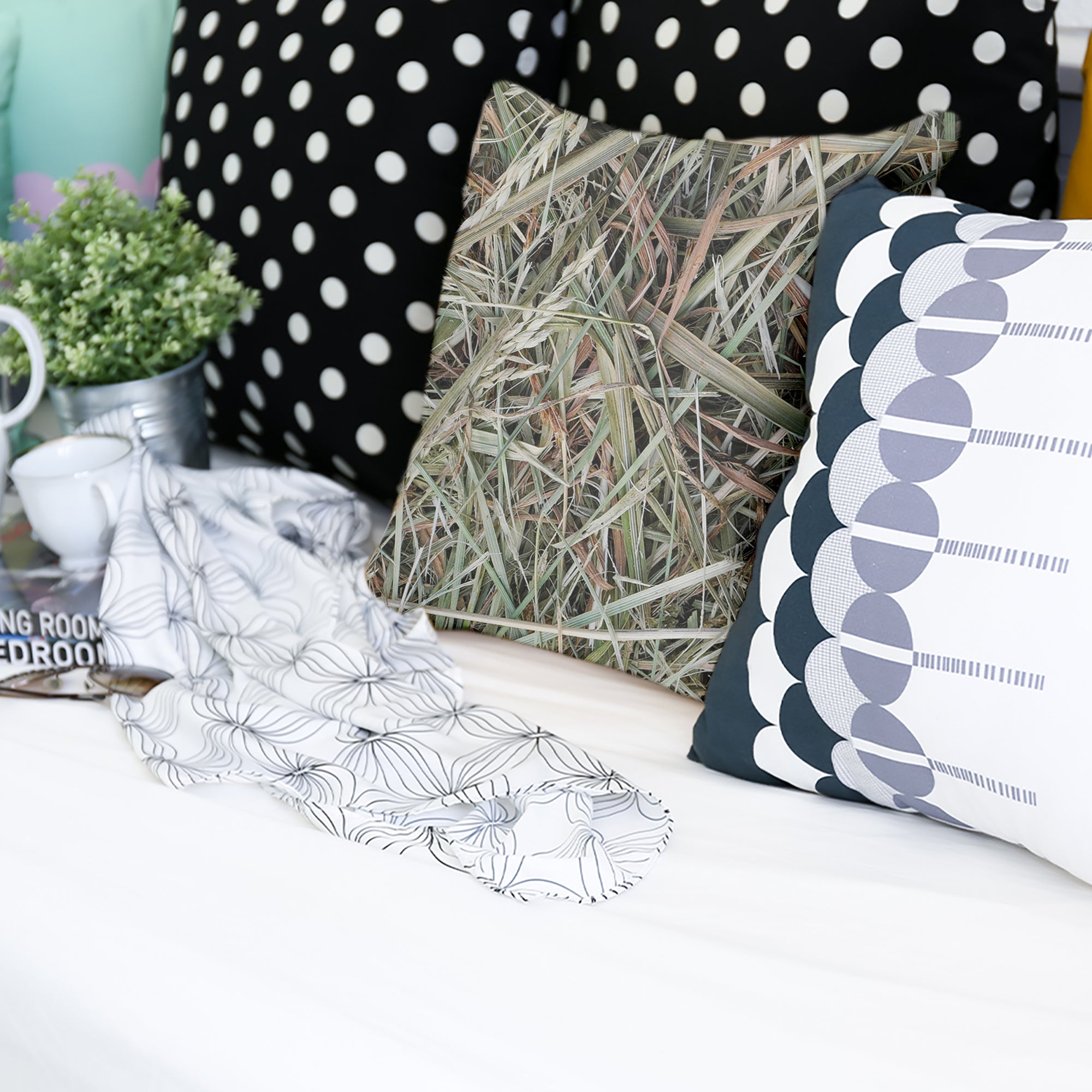 Gezondheidskussen wit met stro