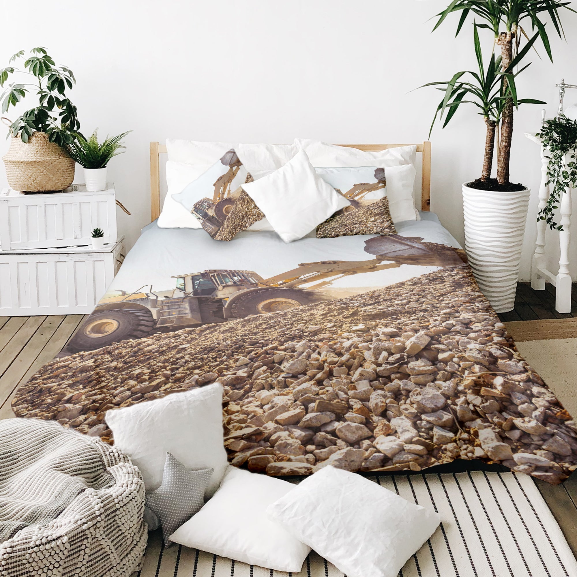 Original Therapiedecke - Baumwollbezug Traktor am Berg