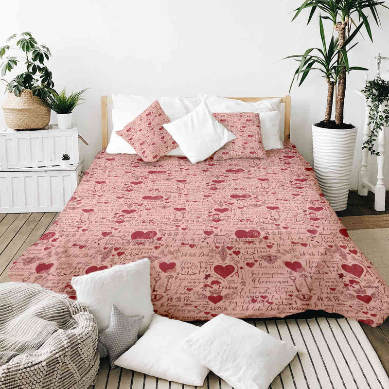 Therapiedekens katoenen hoes roze Ik hou van jou