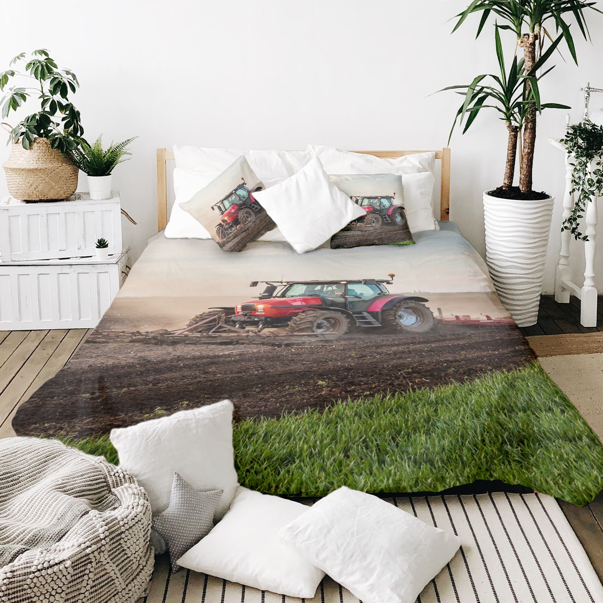 Original Therapiedecke - Baumwoll Bettwäsche Set mit großem Traktor