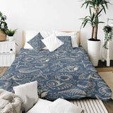Therapiedekens katoenen hoes blauw met schelpen