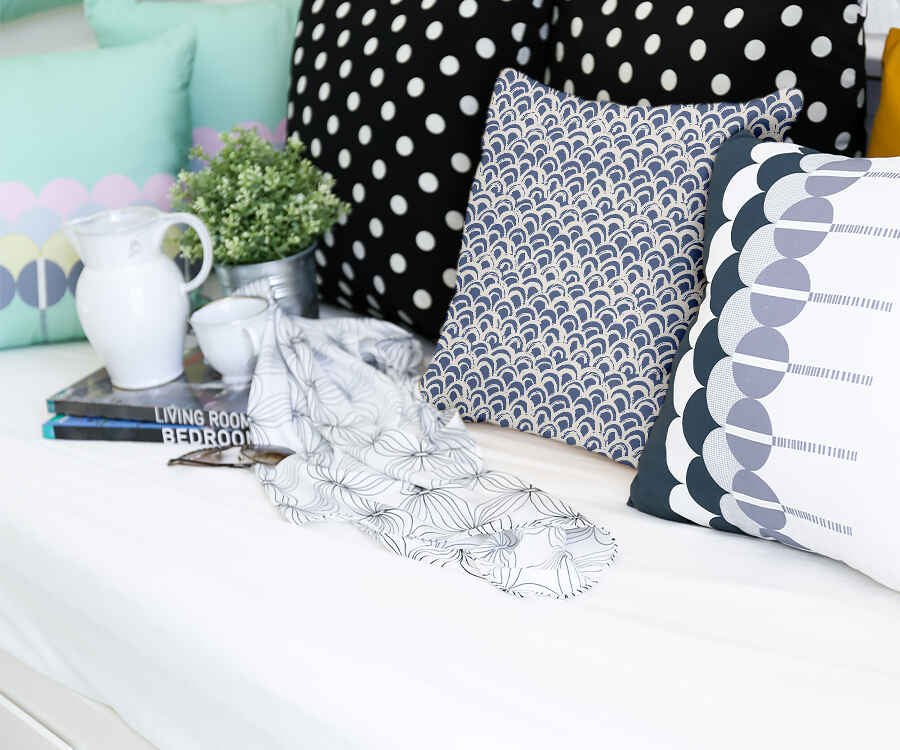 Gesundheitskissen blaues Wellenmuster