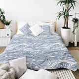 Therapiedekens katoenen hoes golven in blauw