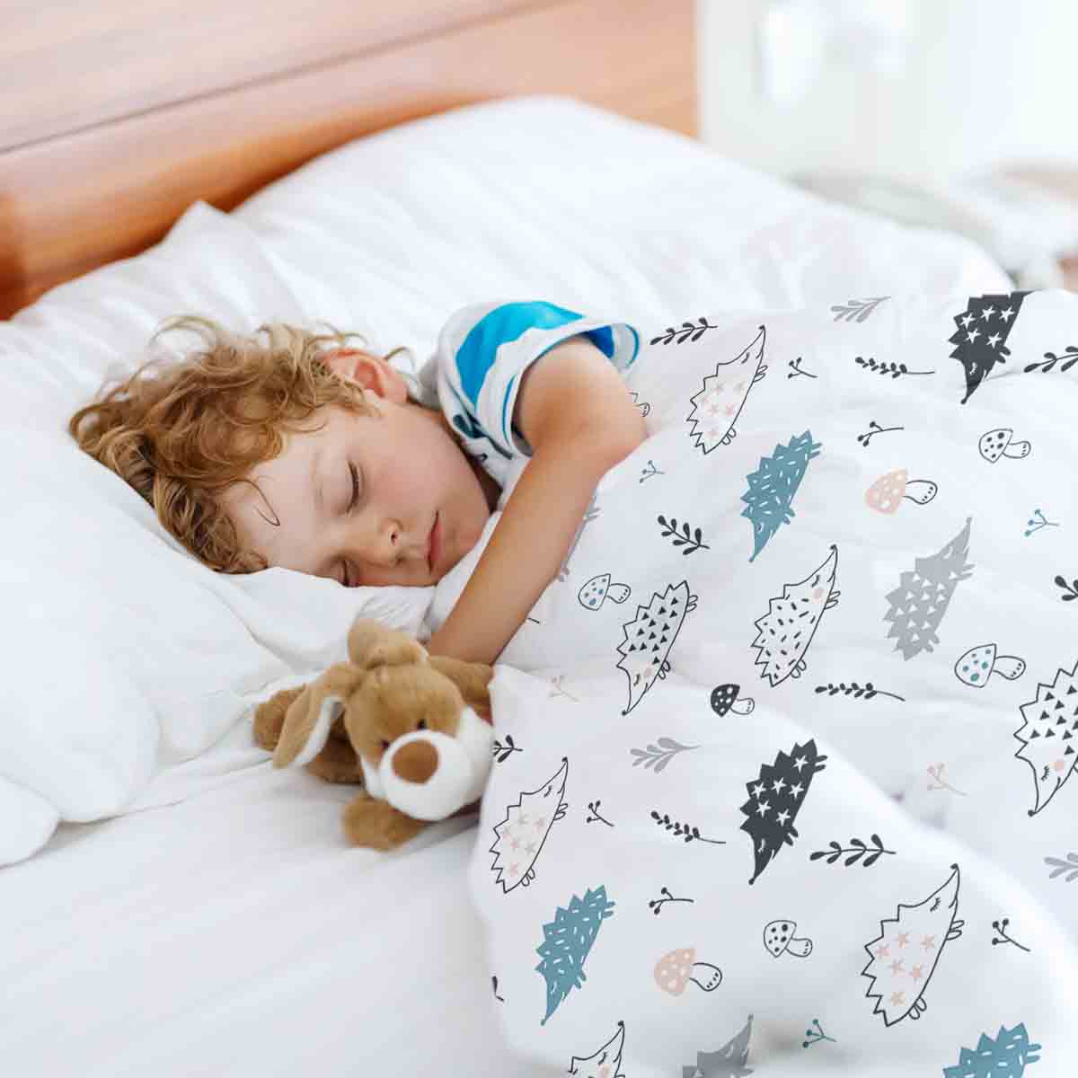 Therapiedekens beddengoed set wit met egel