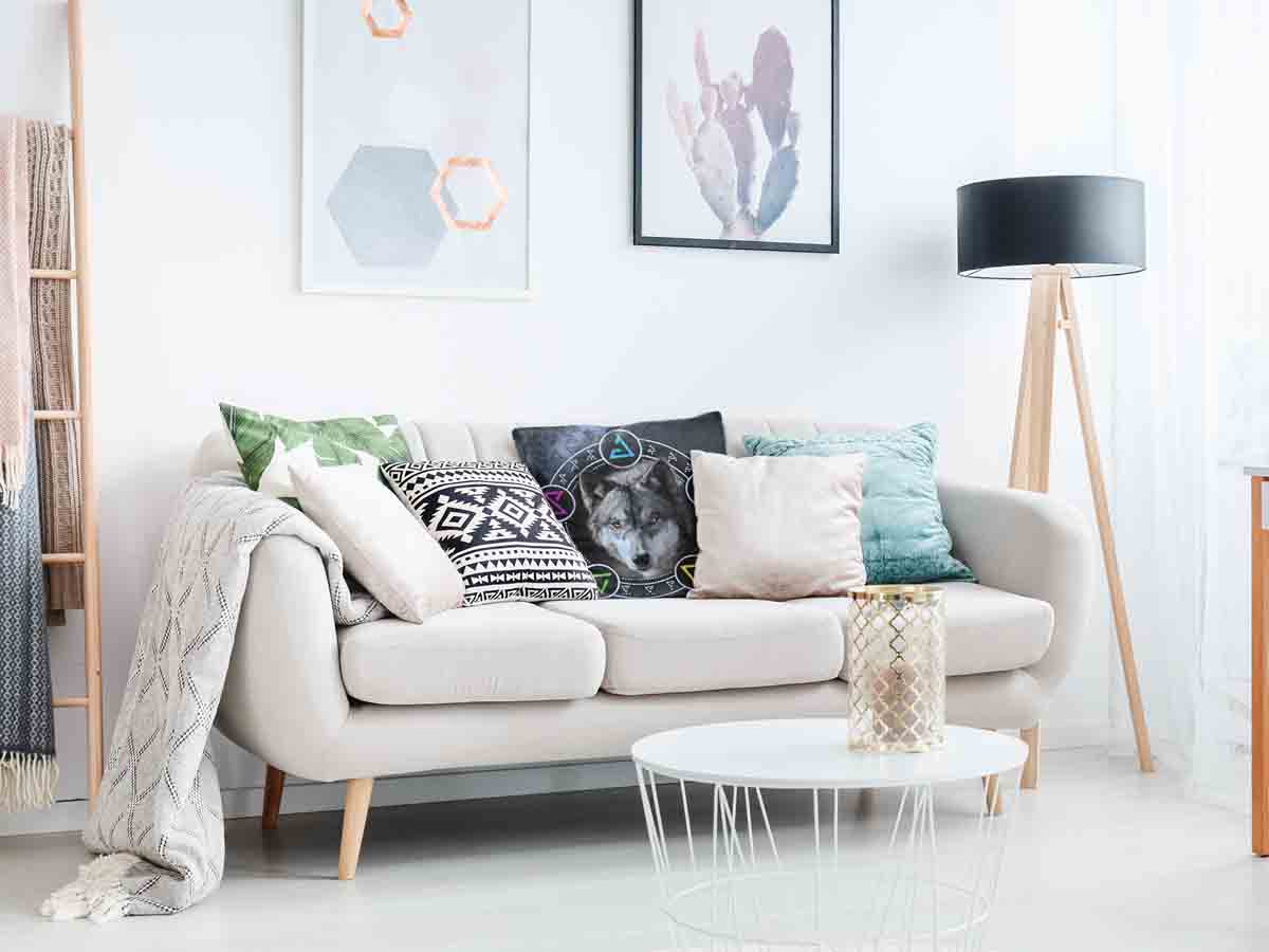 Gesundheitskissen Grau mit Wolf