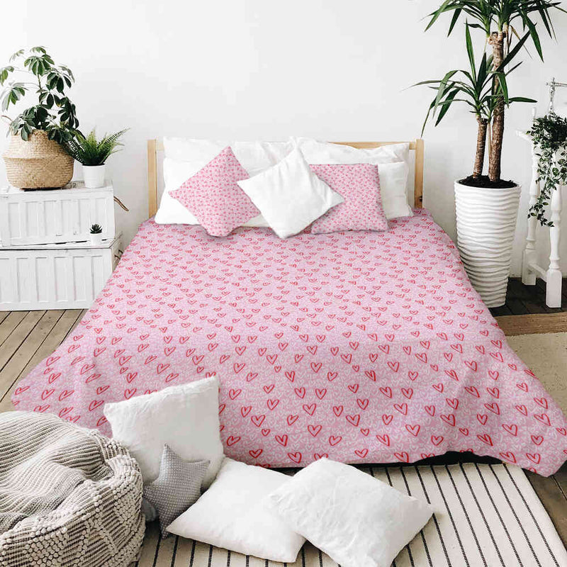 Therapiedekens katoenen hoes roze rode harten