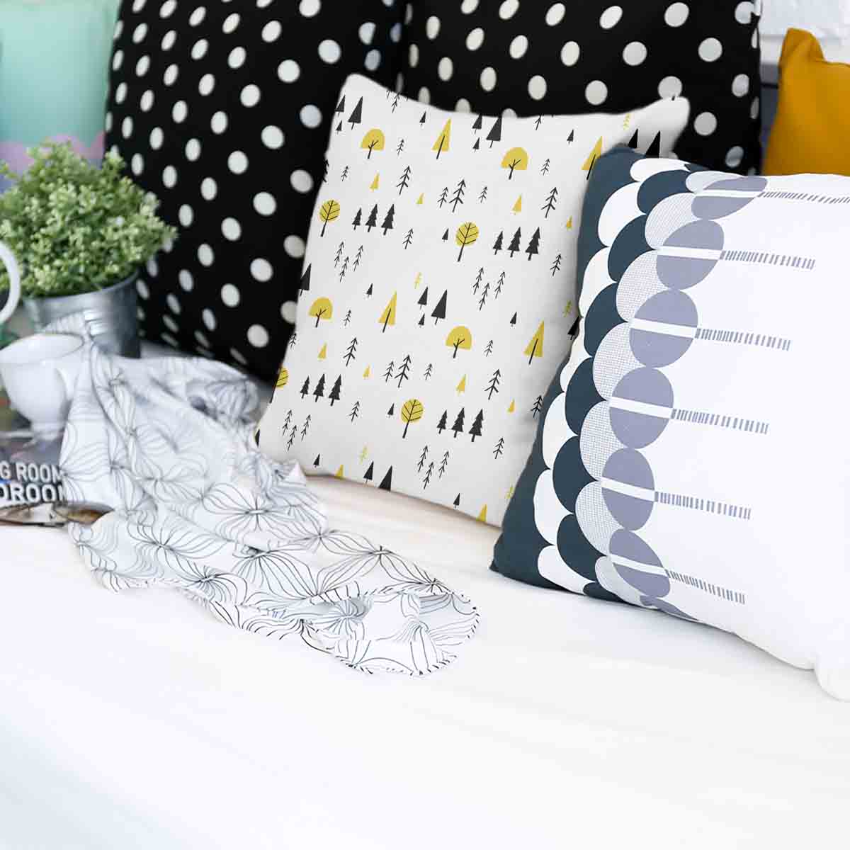 Gezondheidskussen met gele bomen