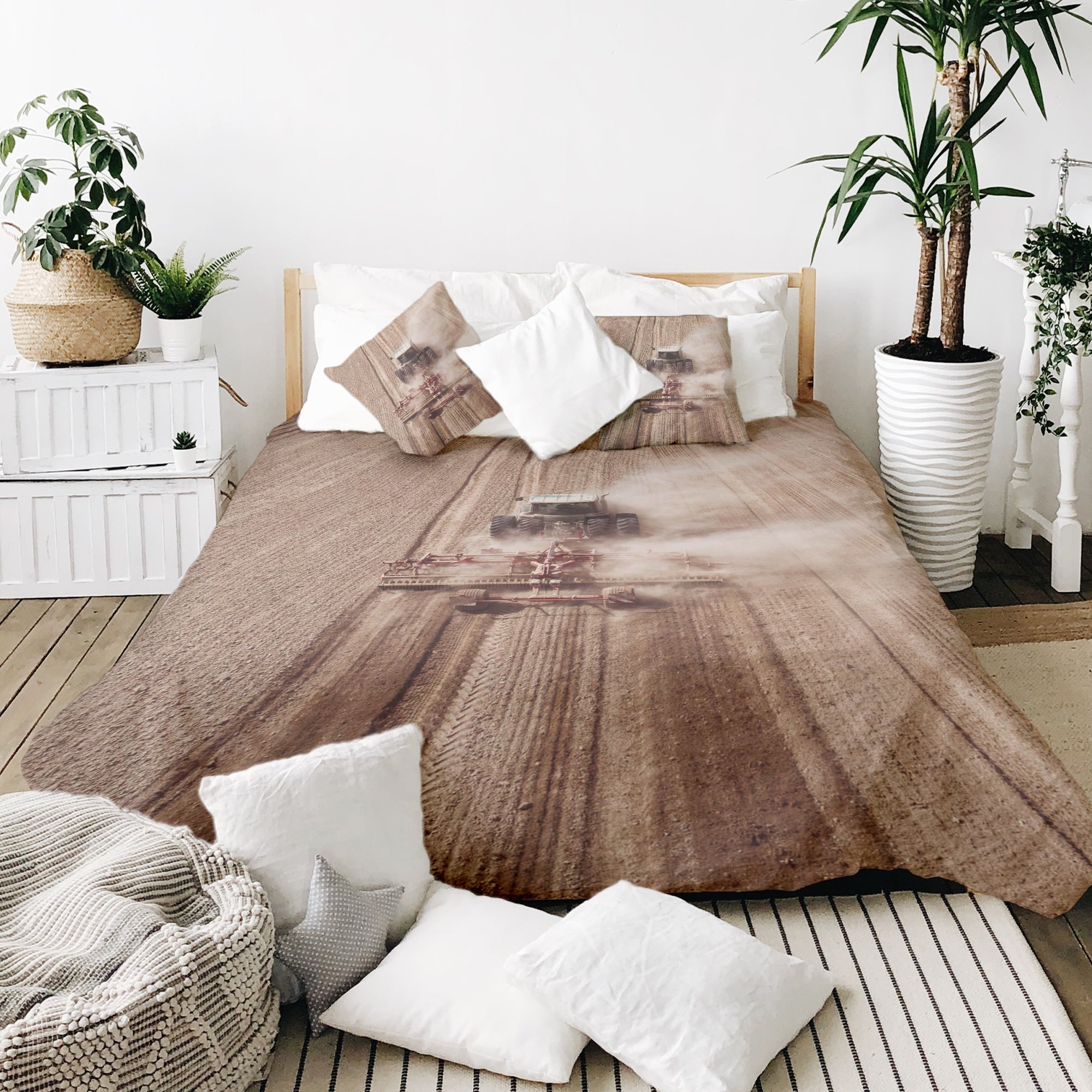 Original Therapiedecke - Baumwoll Bettwäsche Set Traktor im Staub