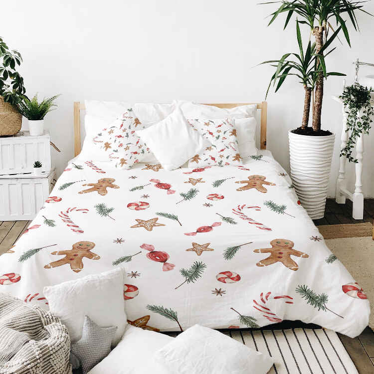 Therapiedekens katoenen hoes witte kersttijd