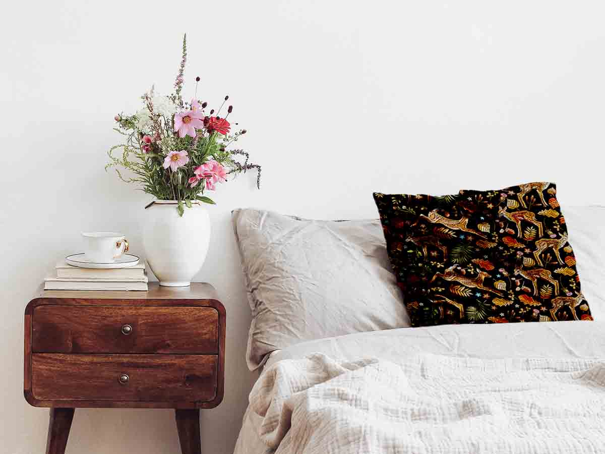 Gezondheidskussen bruin met hert