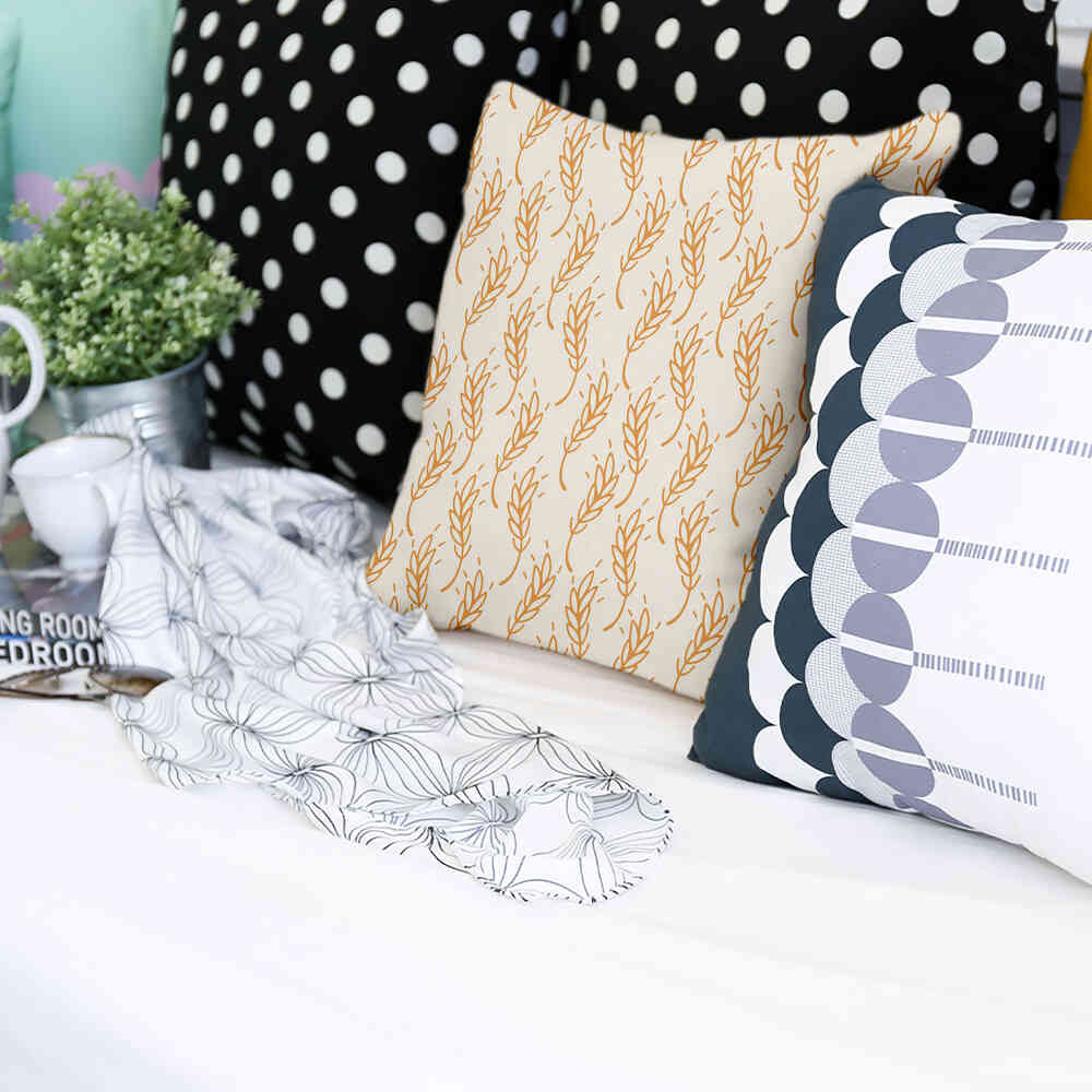 Gezondheidskussen wit met gele tarwe