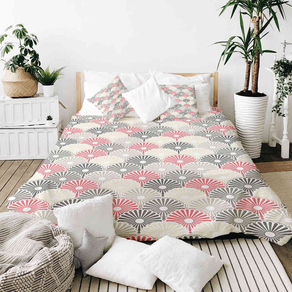 Therapiedekens beddengoed set kleurrijke abstracte bloemen