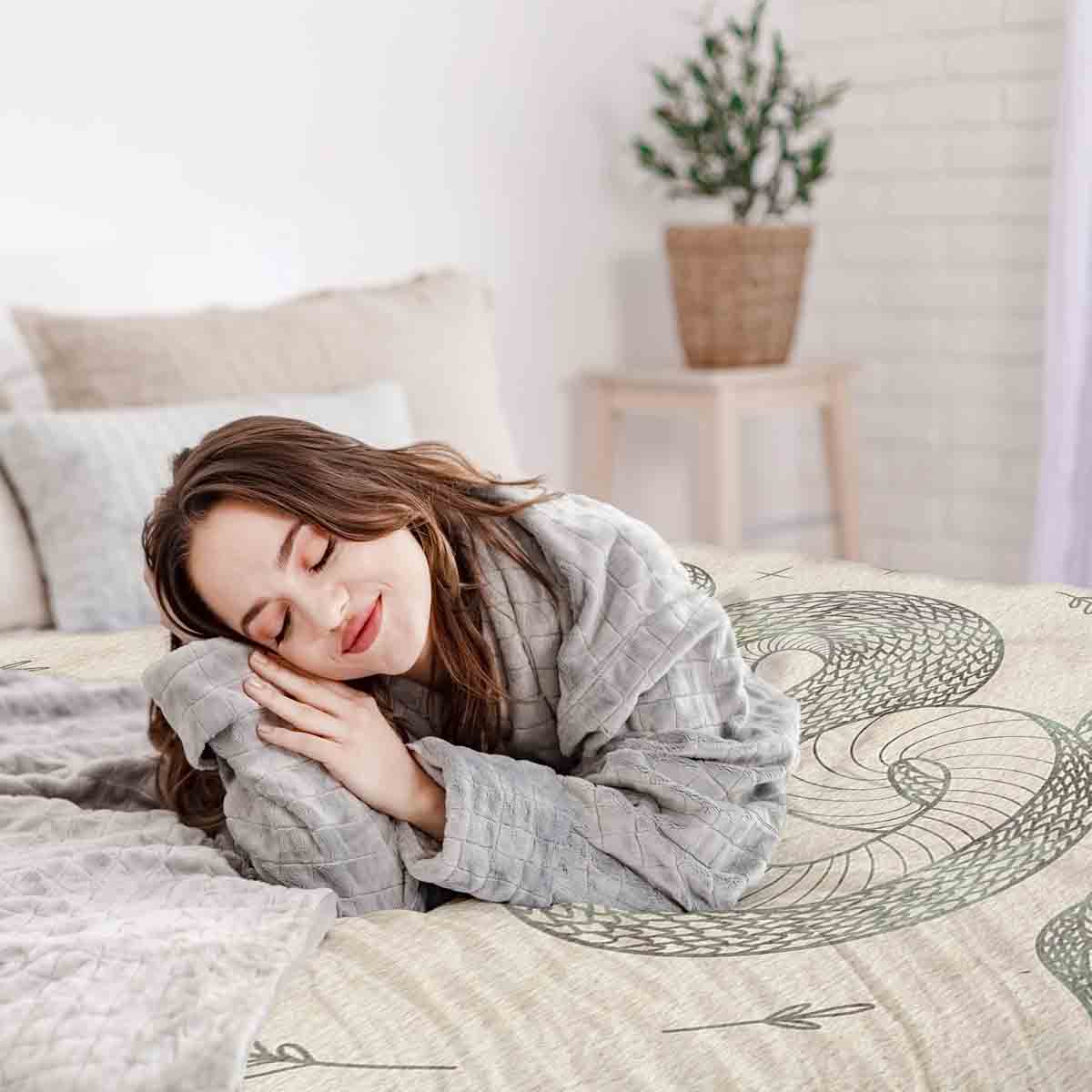 Therapiedekens beddengoed set beige met slang