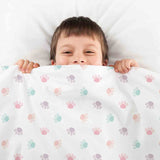 Therapiedekens beddengoed set wit met gekleurde pootafdrukken