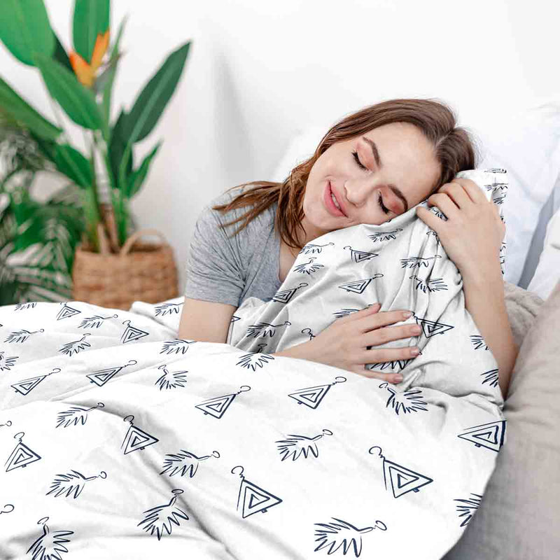 Therapiedekens Beddengoed Set Wit met Boho Oorbellen