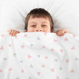 Therapiedekens beddengoedset wit met kleine hartjes