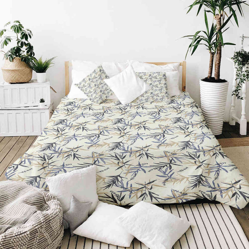 Therapiedecken katoenen hoes bladmotief beige