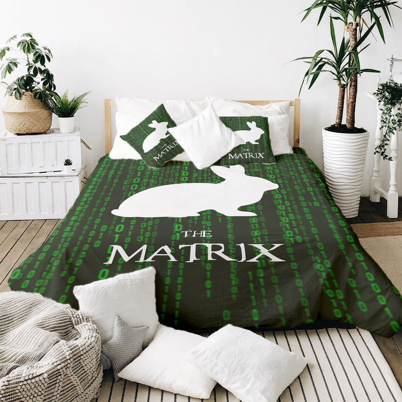 Therapiedecken beddengoed set Matrix Code groen