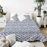 Therapiedekens katoenen hoes blauw golfpatroon