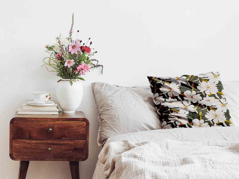 Gezondheidskussen met roze asterbloemen