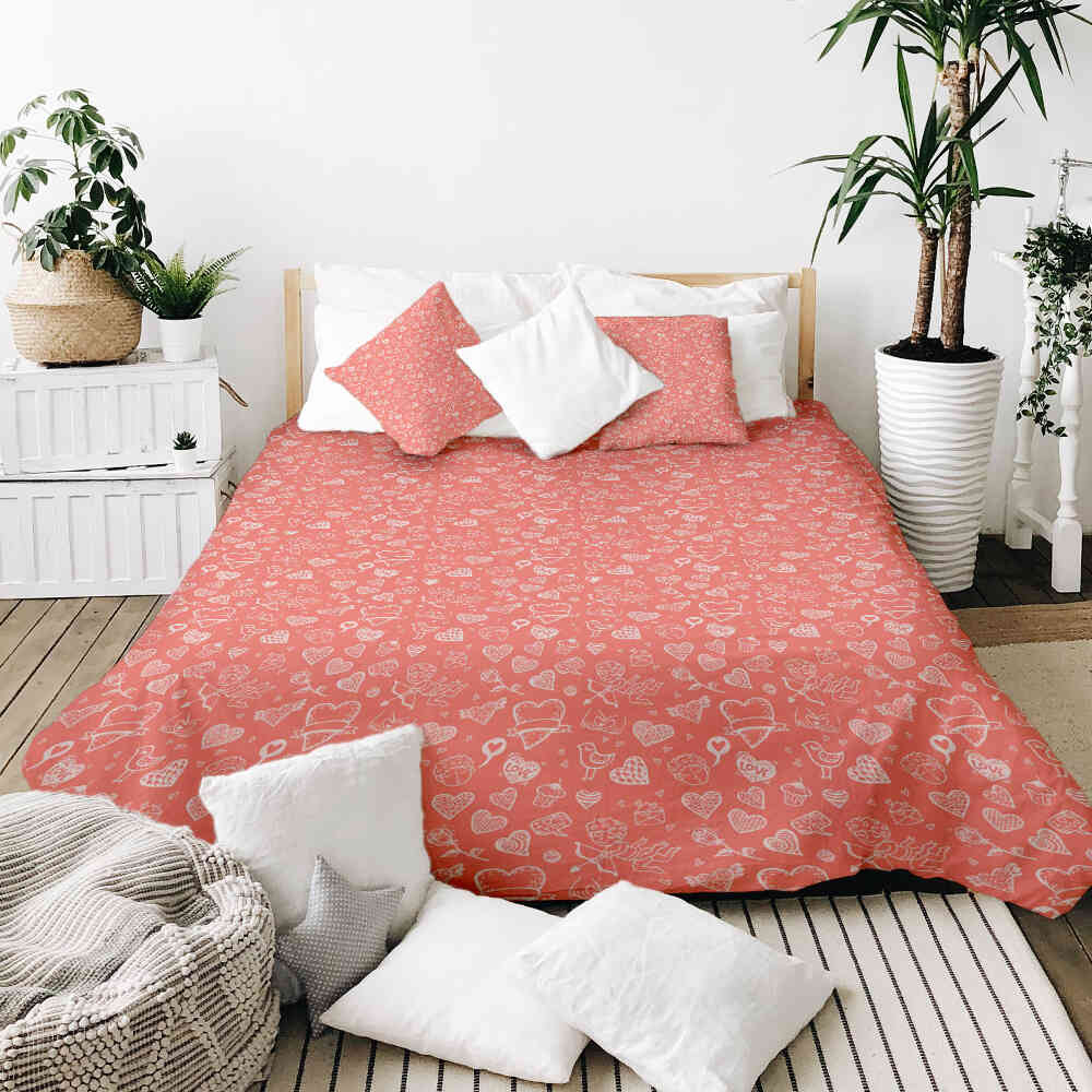 Original Therapiedecke - Baumwoll Bettwäsche Set Amor und Liebespfeil