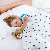 Therapiedekens beddengoedset wit met driehoeken in zwart