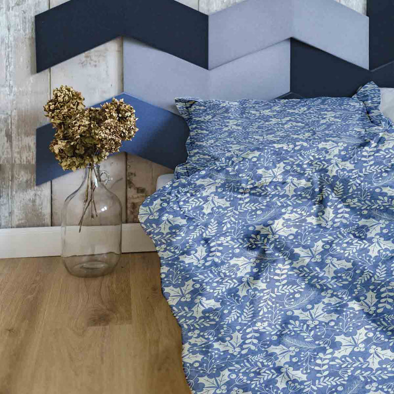 Therapie dekens katoenen hoes blauw kerstmis