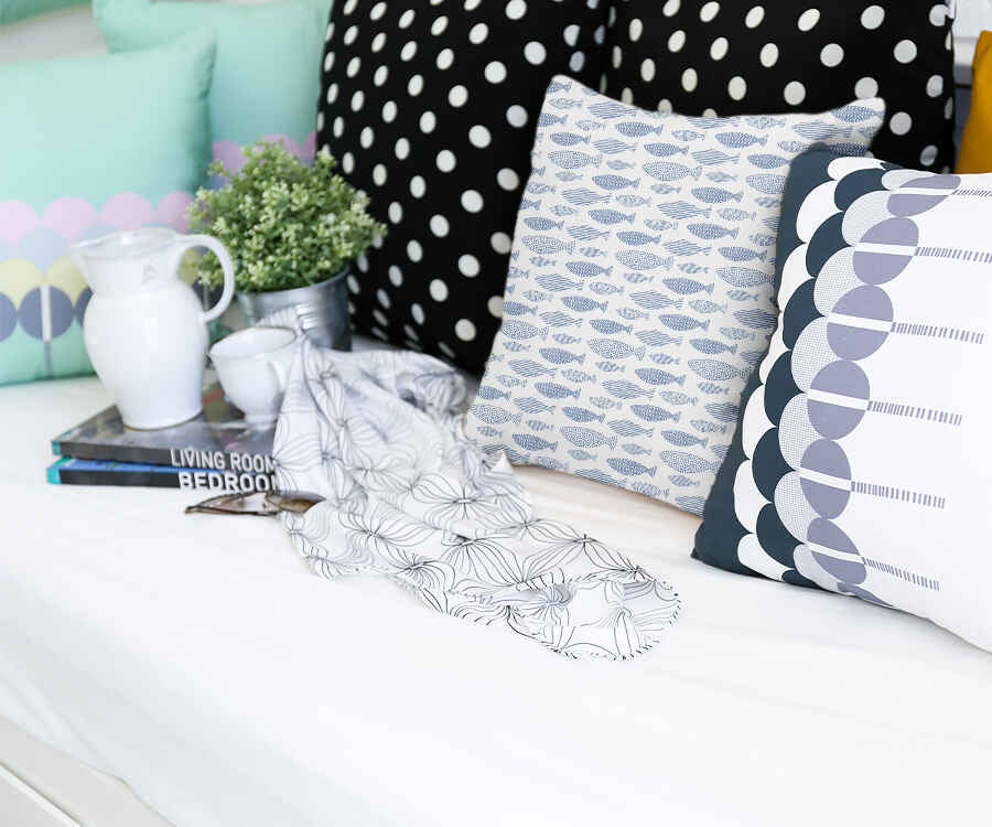 Gezondheidskussen blauwe vissen