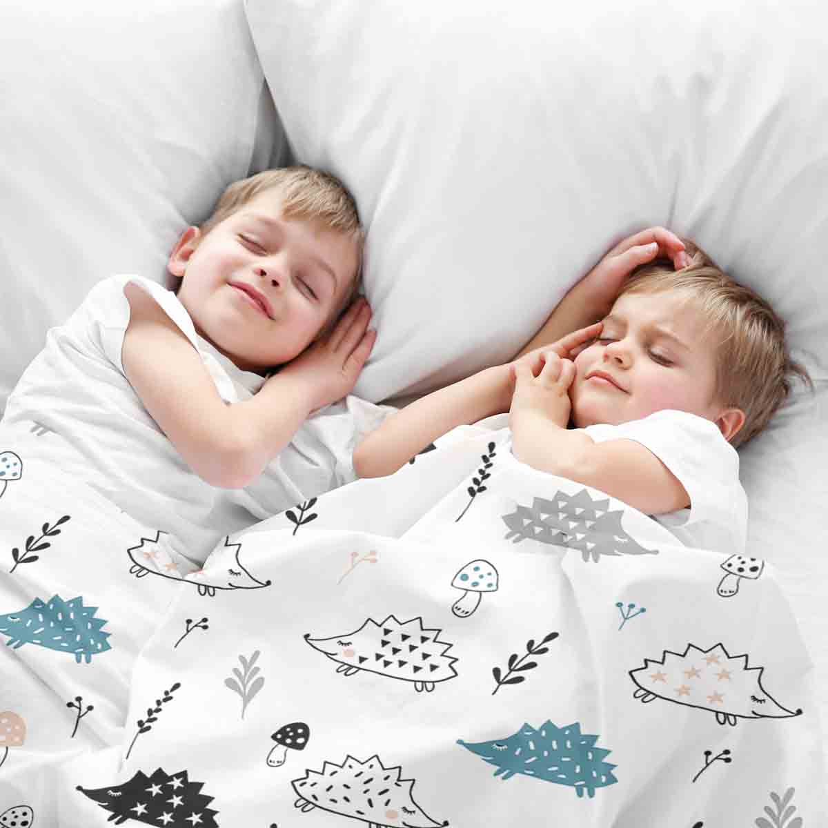 Therapiedekens beddengoed set wit met egel