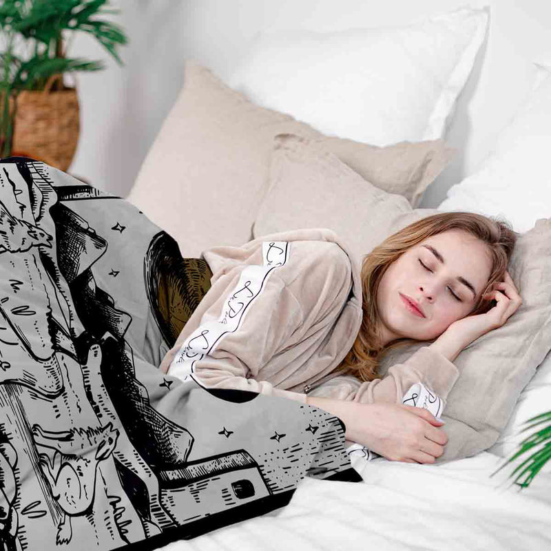 Therapiedekens katoenen hoes Wolf en Maan